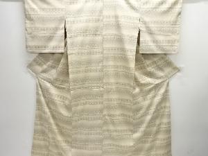 アンティーク　変わり横段模様織り出し本塩沢着物